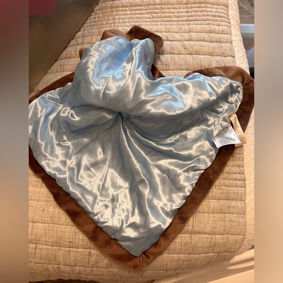 Carter's “WOOF” Blue & Brown Puppy Dog Lovey Rattle Blanket - Picture 5 of 9